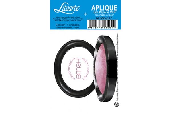 APLIQUE EM PAPEL E MDF ALT 08CM LITOARTE BLUSH